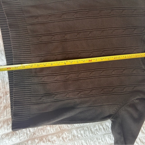 Men's Brown Cable Knit Sweater - Picture 5 of 7